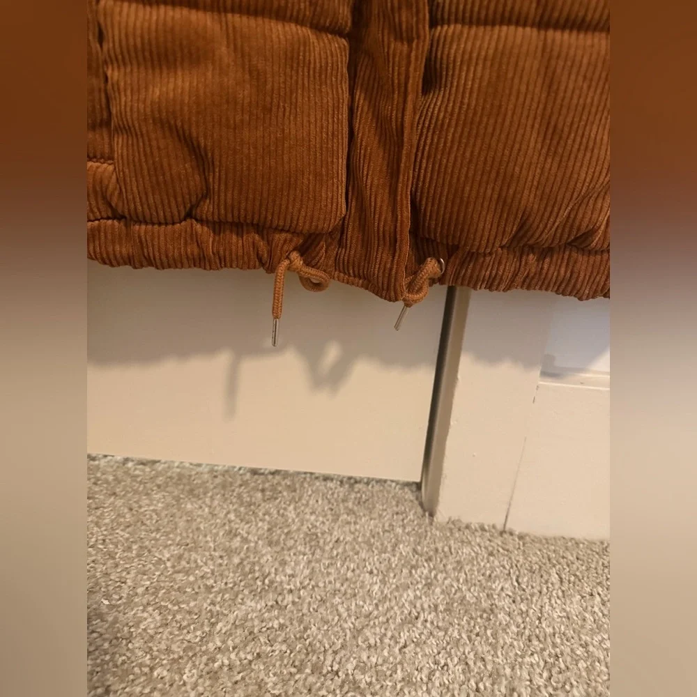 Ashley By 26 International Corduroy Puffer Jacket in Chestnut Brown - Picture 5 of 5